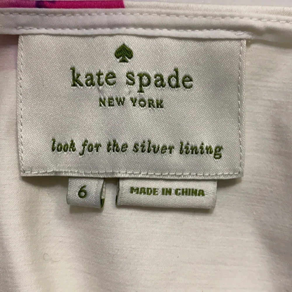 kate spade White Floral Fit-and-Flare Dress with Pink, Blue & Green Print